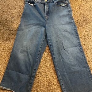 size 18 plus size Good American cropped wide leg jeans